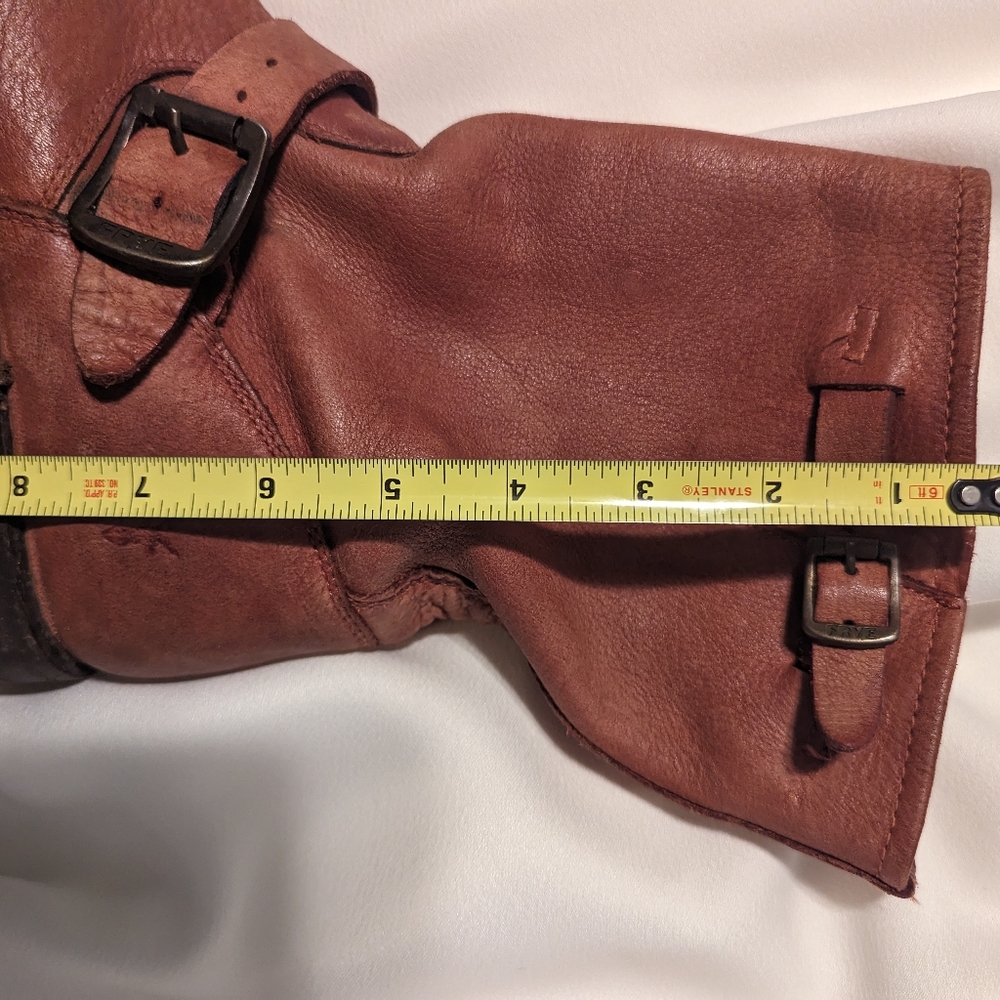 Frye || Veronica Shortie Harness Boots Mid Calf Burnt Rust Red - Picture 10 of 10